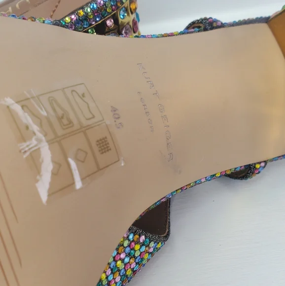 Kurt Geiger Multicolor Embellished Heels with Gold Details - Picture 6 of 7